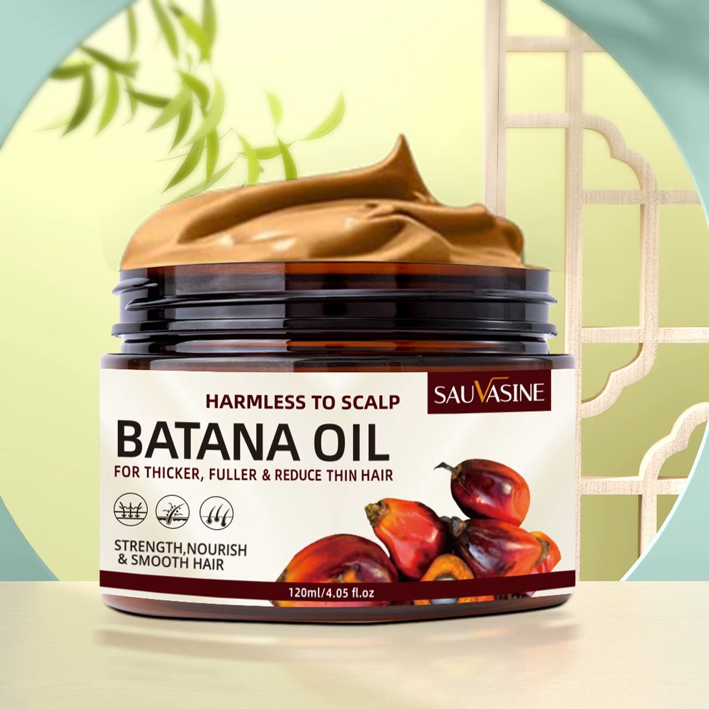 Raw Batana Oil for Hair Growth 100% Pure and Natural Batana Oil for Treating Hair Loss Anti-Breakage Hair Loss Treatment