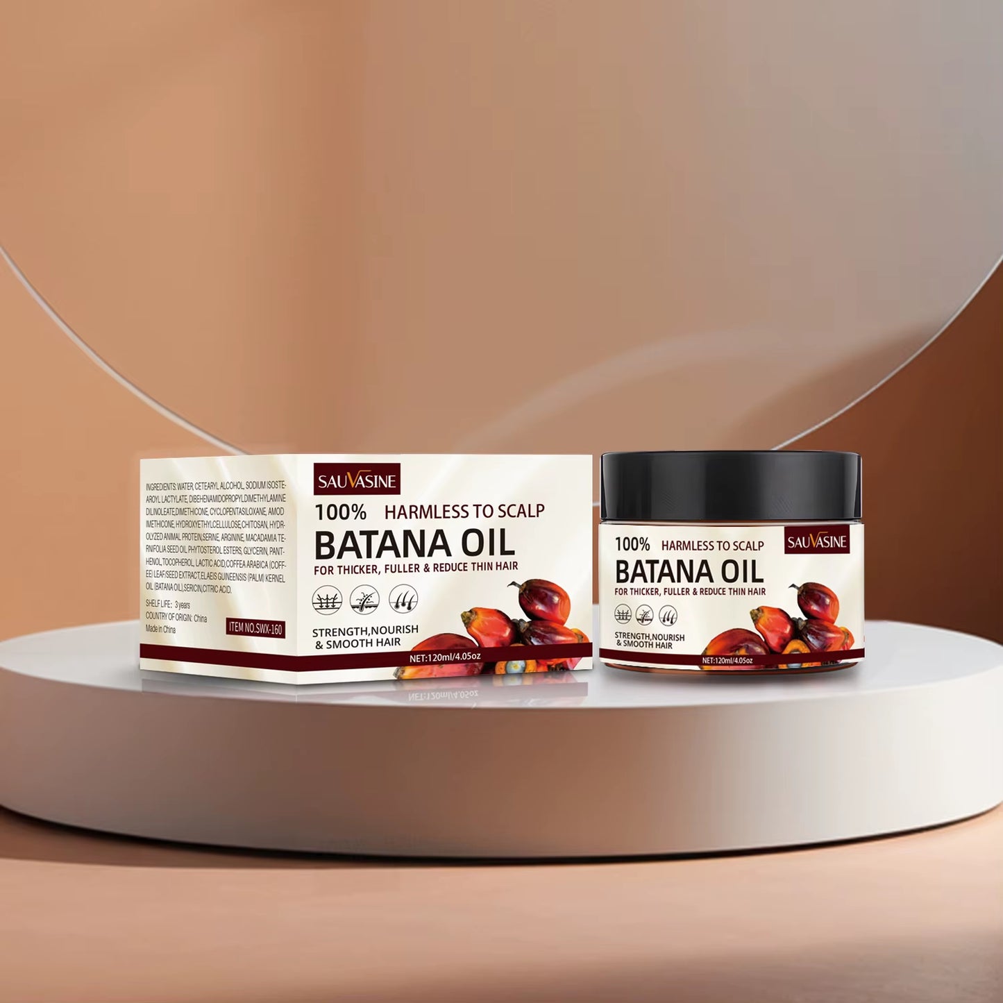 Raw Batana Oil for Hair Growth 100% Pure and Natural Batana Oil for Treating Hair Loss Anti-Breakage Hair Loss Treatment