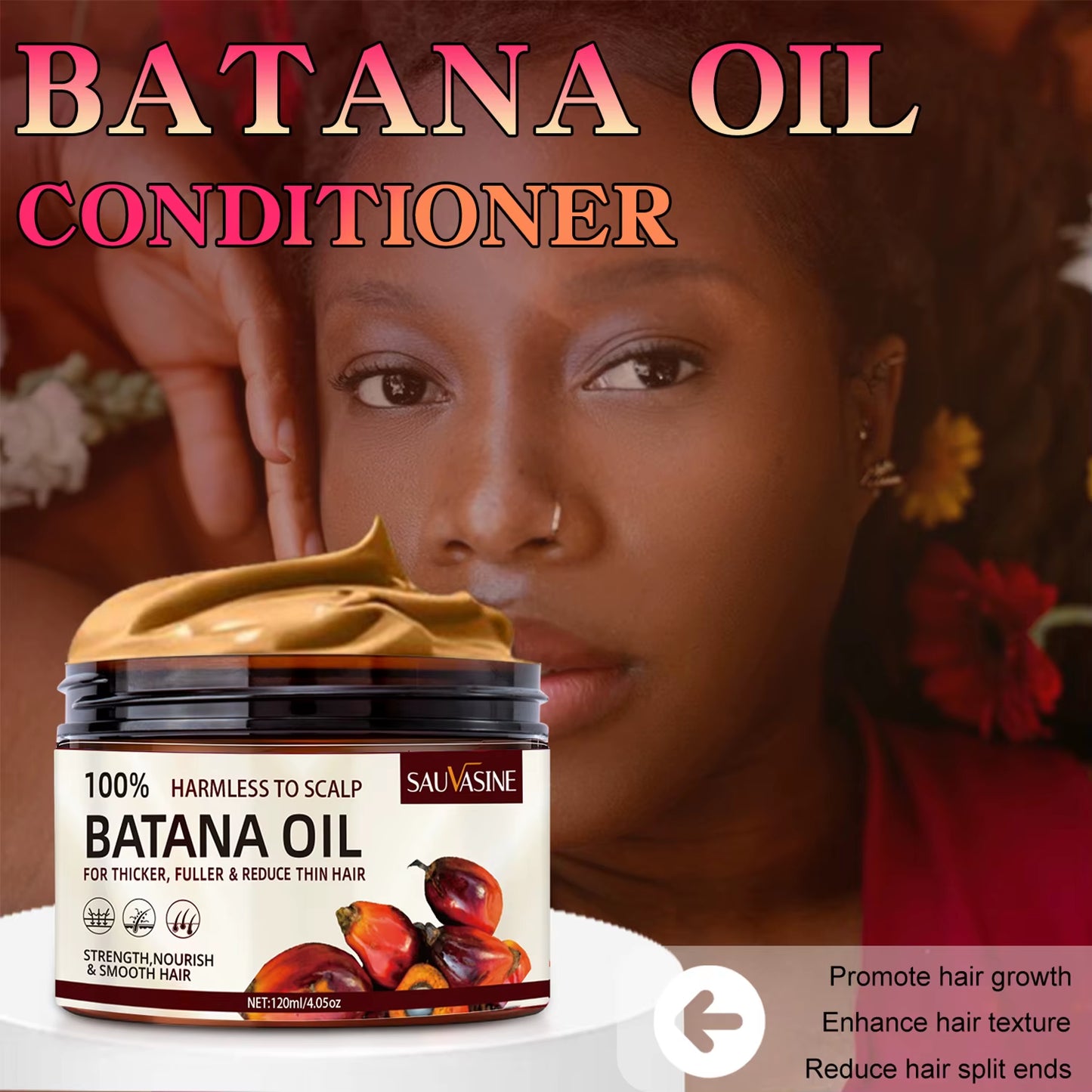 Raw Batana Oil for Hair Growth 100% Pure and Natural Batana Oil for Treating Hair Loss Anti-Breakage Hair Loss Treatment